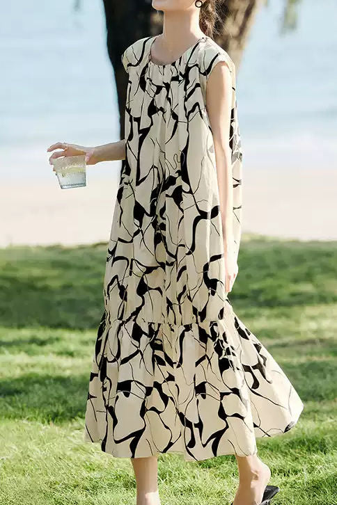 Color Block Sleeveless Dress - liwisi