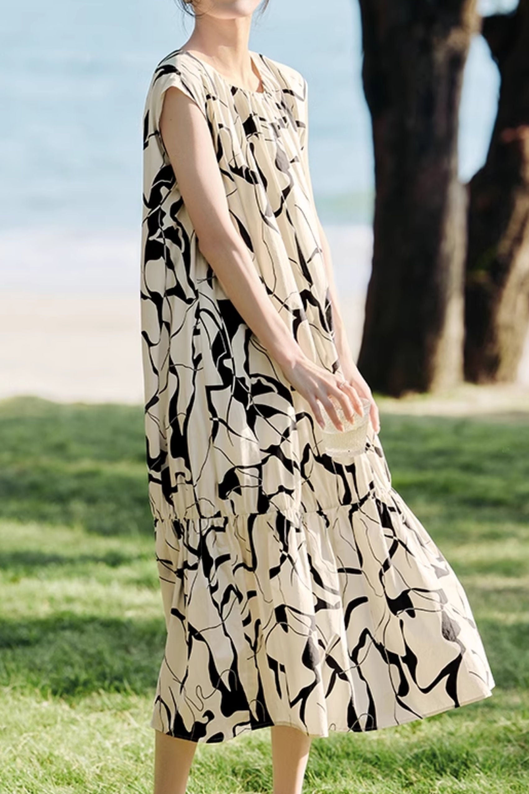 Color Block Sleeveless Dress - liwisi