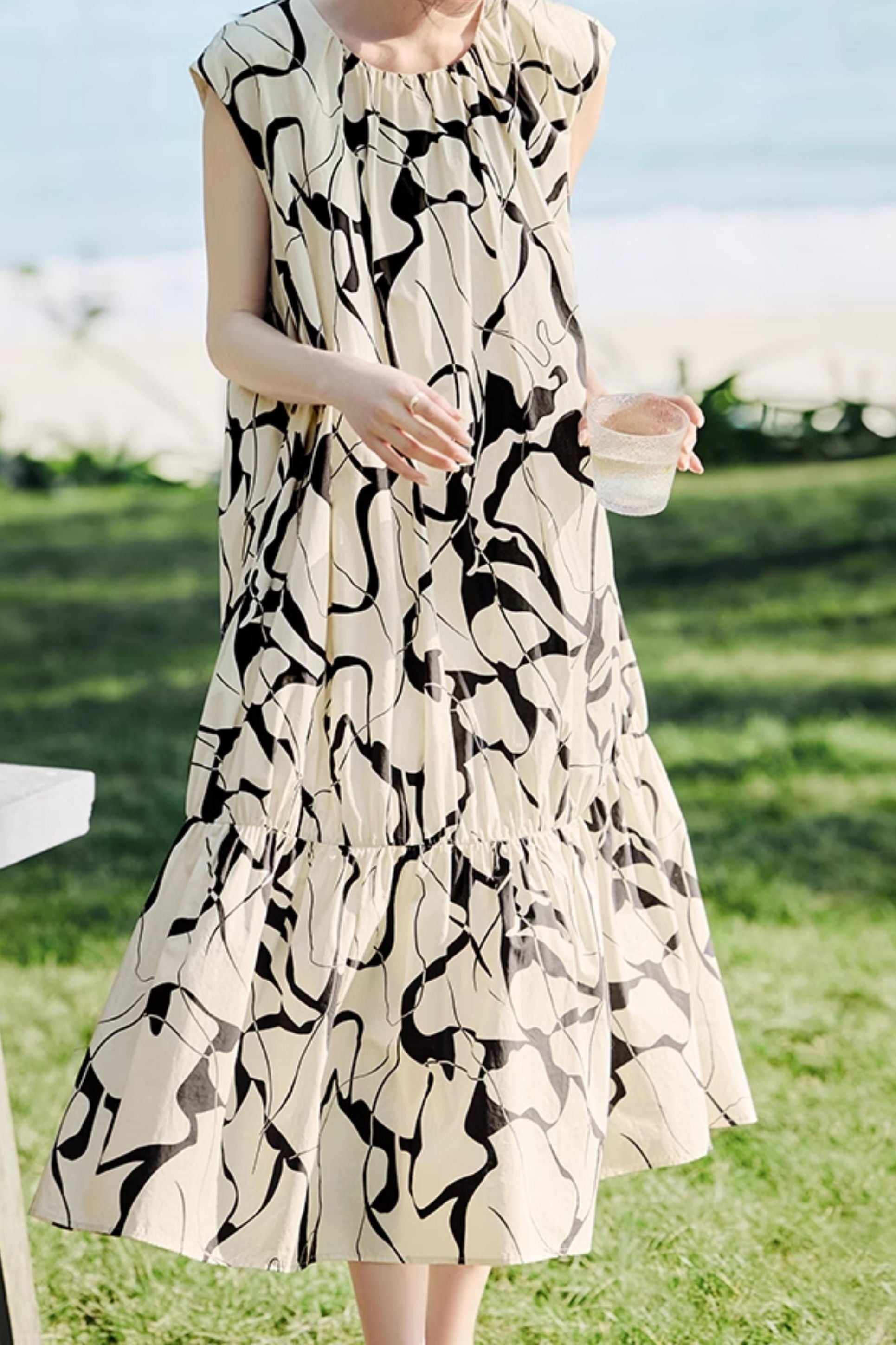 Color Block Sleeveless Dress - liwisi