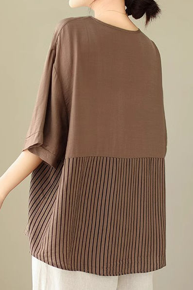 Artistic Patchwork Short Sleeve T-Shirt - liwisi