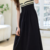 French Stripe Sleeveless Vest Dress - liwisi