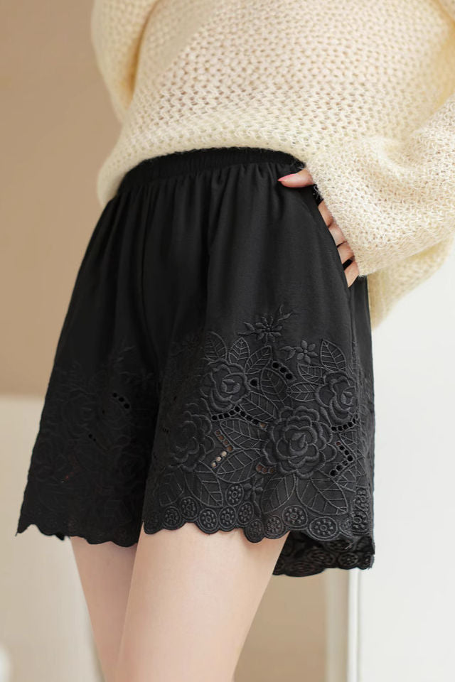 Embroidered Lace Underwear Shorts - liwisi