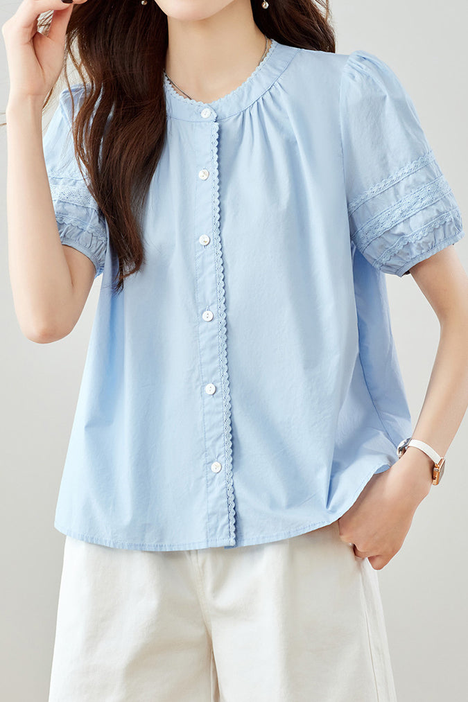 Minimalist Solid Color Shirt - liwisi