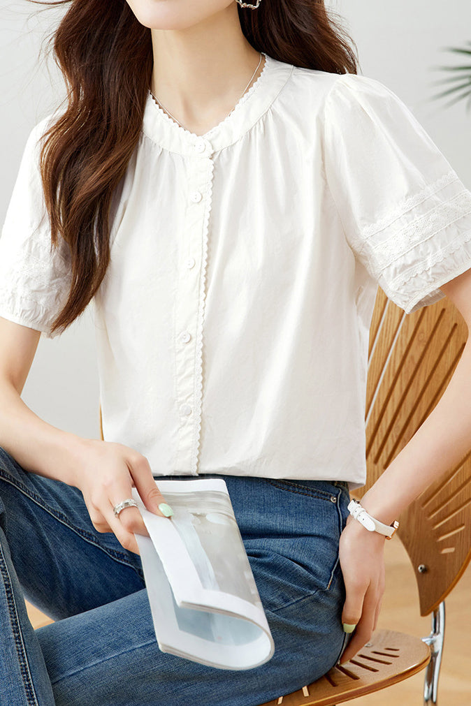 Minimalist Solid Color Shirt - liwisi