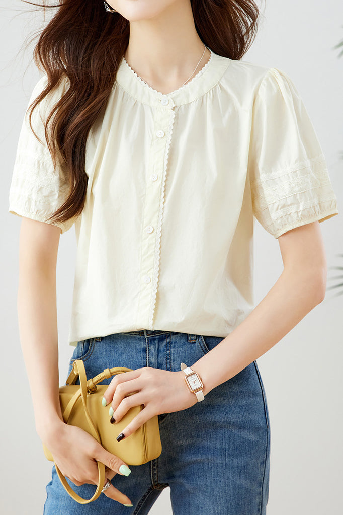 Minimalist Solid Color Shirt - liwisi