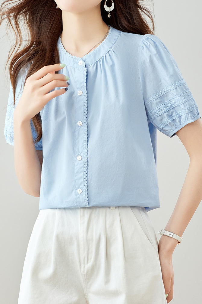 Minimalist Solid Color Shirt - liwisi