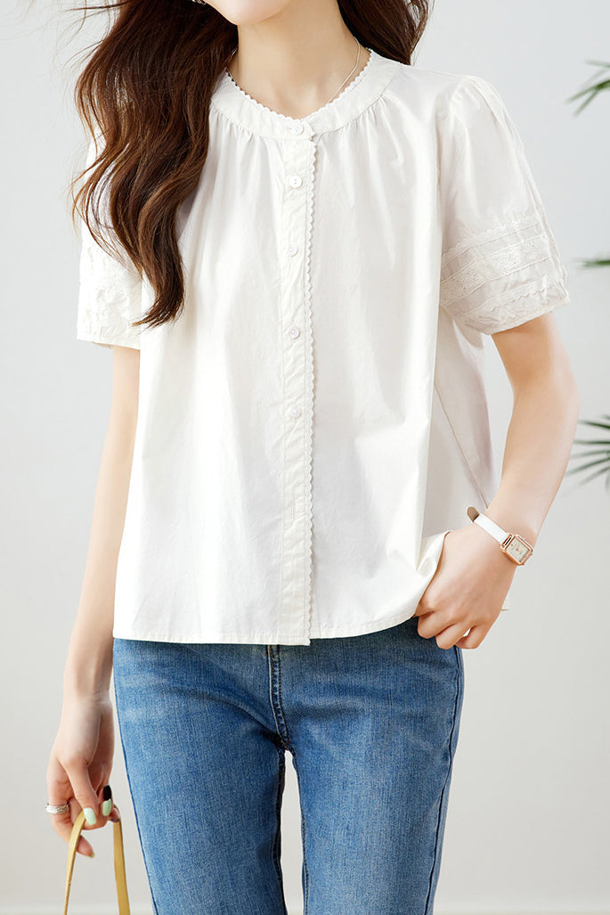 Minimalist Solid Color Shirt - liwisi
