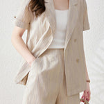 Striped Color Block Three-Piece Set - liwisi