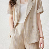 Striped Color Block Three-Piece Set - liwisi