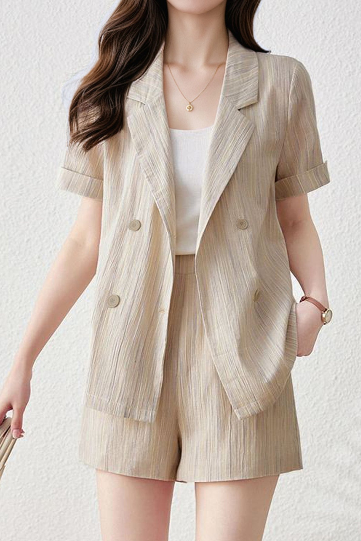 Striped Color Block Three-Piece Set - liwisi