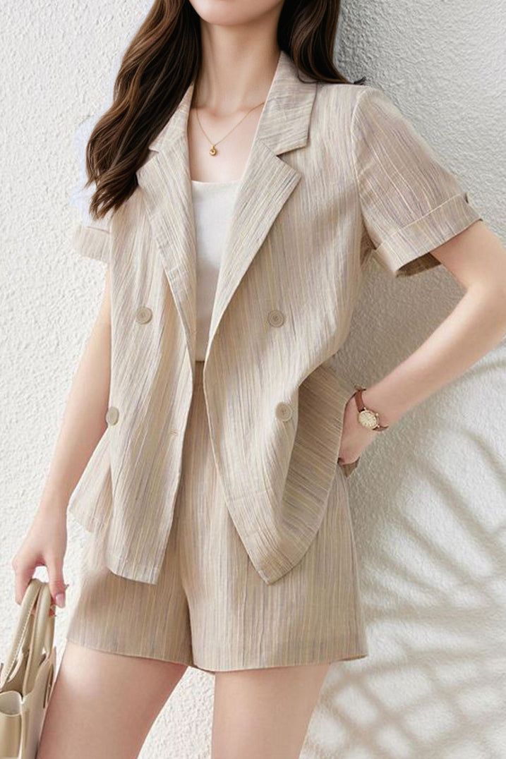 Striped Color Block Three-Piece Set - liwisi