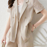 Striped Color Block Three-Piece Set - liwisi