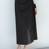 Irregular Pleated Front Split Straight Skirt - liwisi