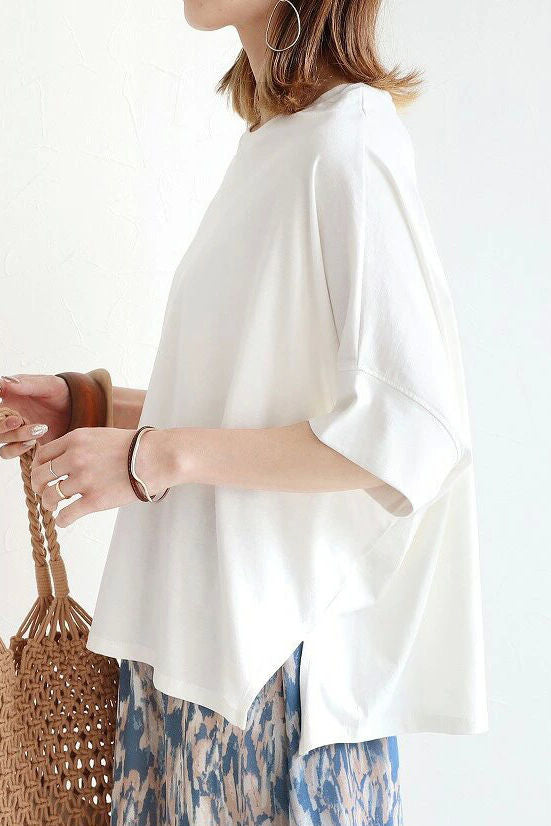 Comfortable batwing sleeve T-shirt - liwisi