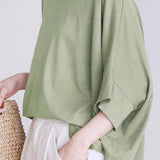 Comfortable batwing sleeve T-shirt - liwisi