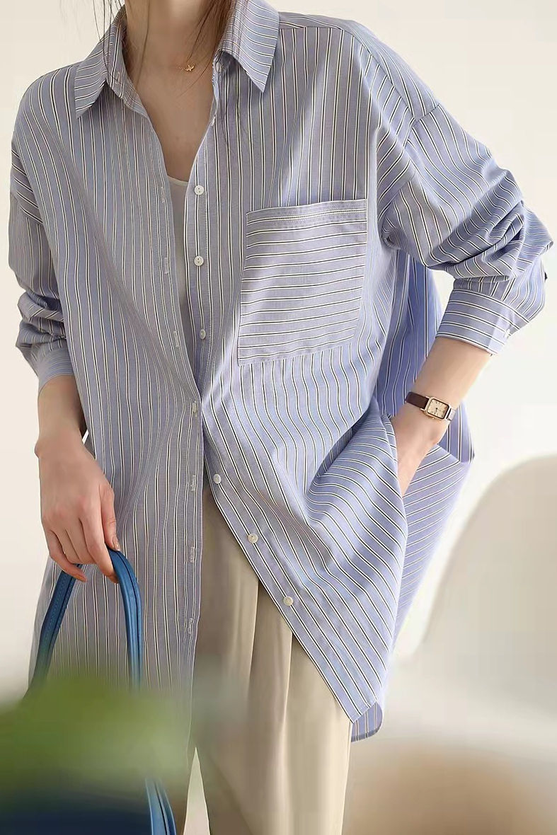 Casual stylish striped shirt - liwisi