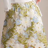 Embroidered floral hollow skirt - liwisi