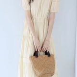V-neck lace spliced dress - liwisi