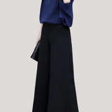V-neck top and wide-leg pants set - liwisi