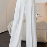 Irregular straight leg suit pants - liwisi