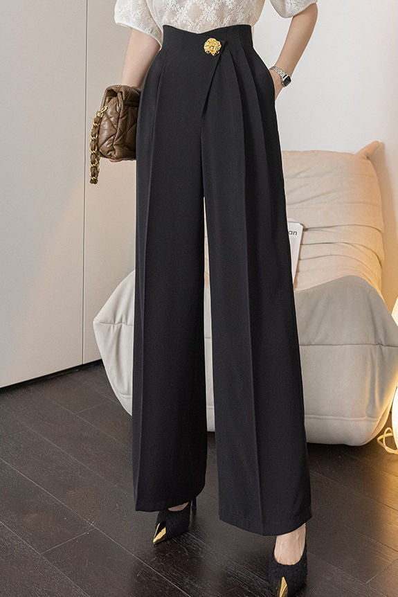 Irregular straight leg suit pants - liwisi