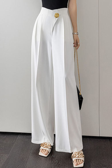 Irregular straight leg suit pants - liwisi