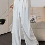 Irregular straight leg suit pants - liwisi