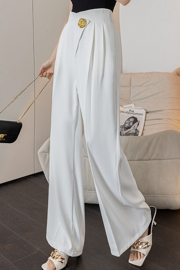 Irregular straight leg suit pants - liwisi