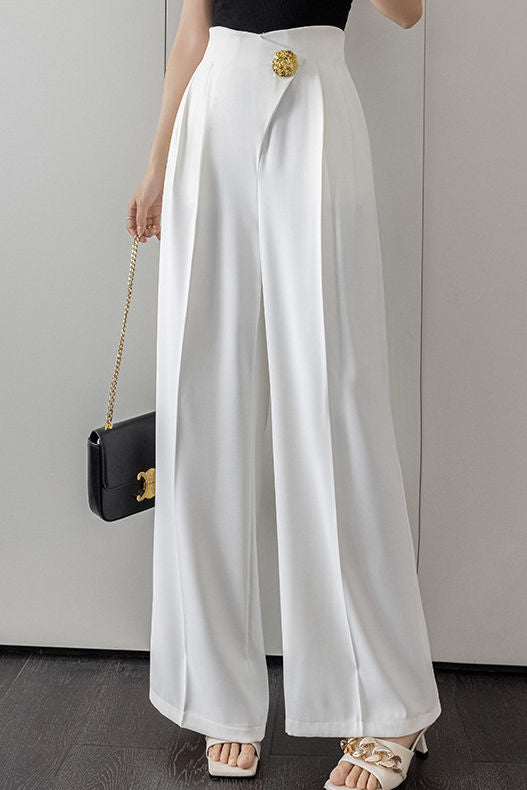 Irregular straight leg suit pants - liwisi