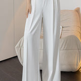 Irregular straight leg suit pants - liwisi
