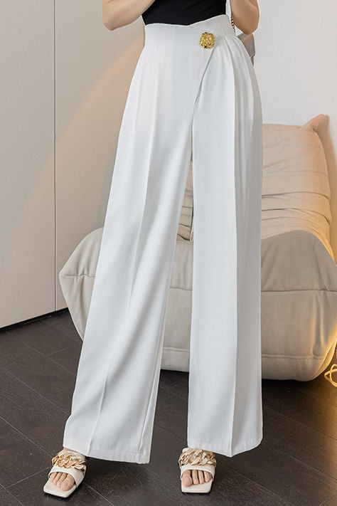 Irregular straight leg suit pants - liwisi