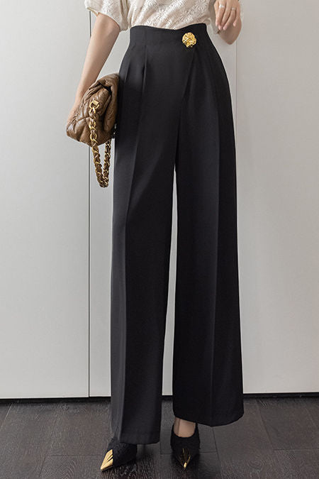 Irregular straight leg suit pants - liwisi