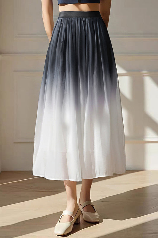 Gradient ruched midi skirt - liwisi
