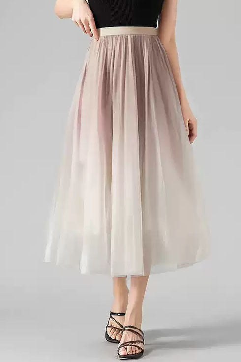 Gradient ruched midi skirt - liwisi