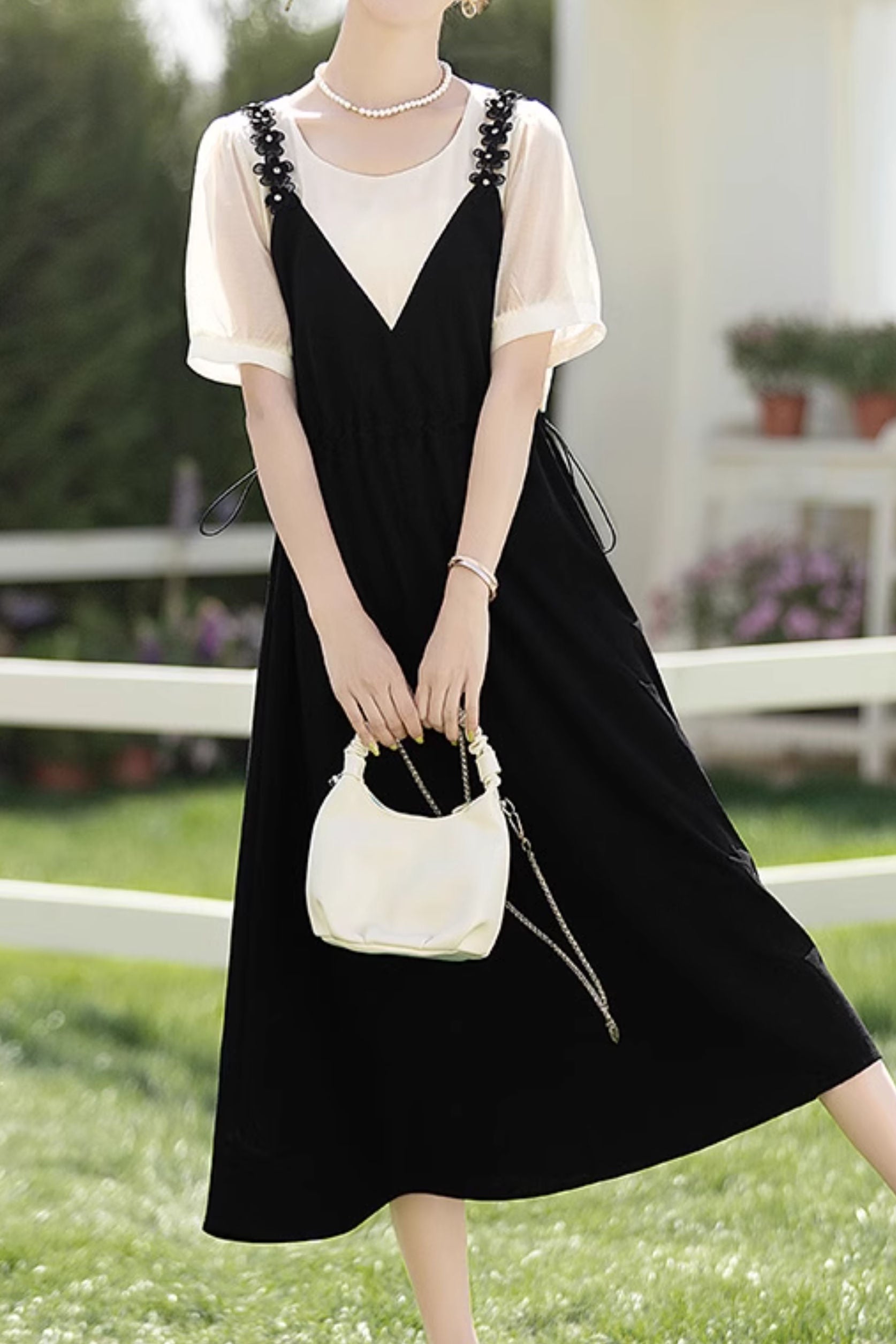 Elegant faux two-piece knit dress liwisi Elegant faux two-piece knit dress liwisi