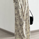 Ink wash printed wide-leg pants - liwisi