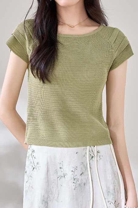 Japanese style solid color knit top - liwisi