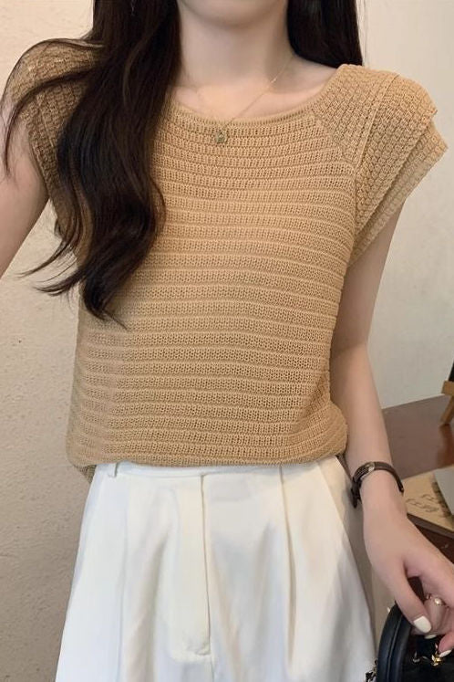 Japanese style solid color knit top - liwisi