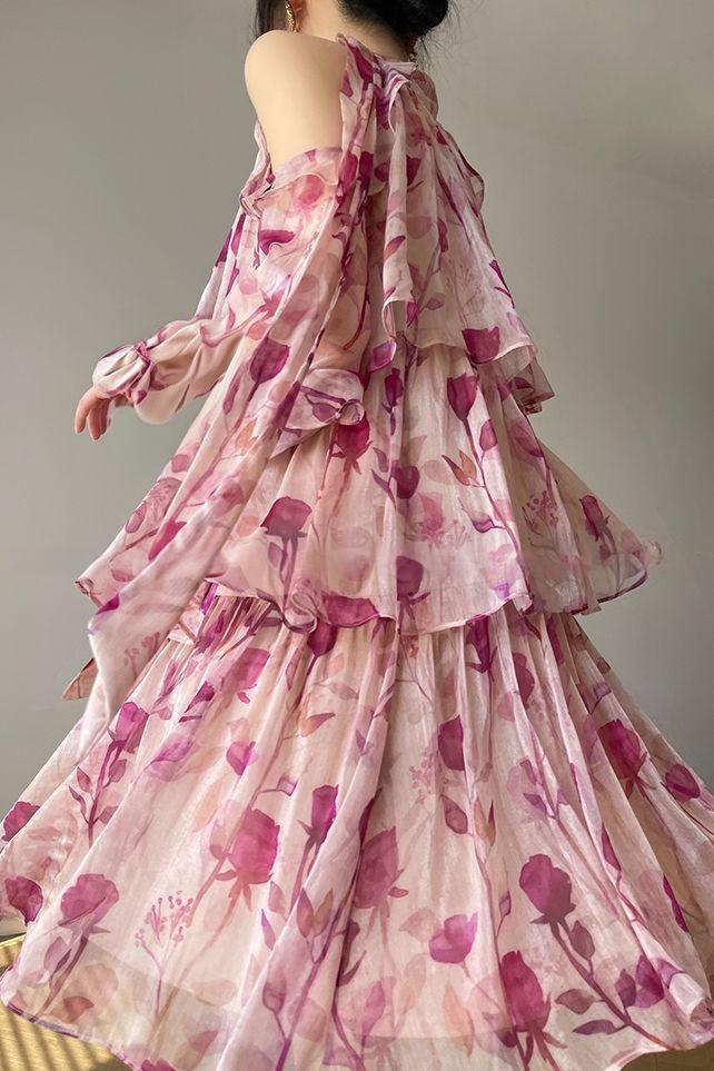 Floral off-shoulder dress - liwisi