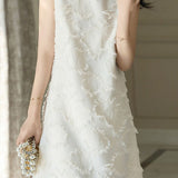 Solid color sleeveless fringe dress - liwisi