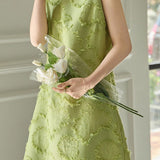 Solid color sleeveless fringe dress - liwisi