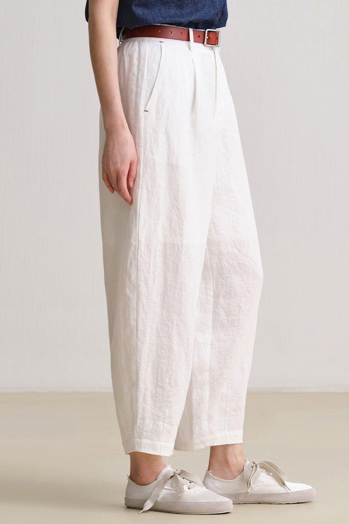 Tapered pants with elastic waistband - liwisi