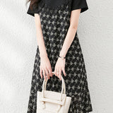 Printed faux two-piece dress - liwisi