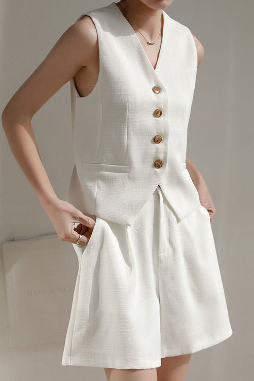 Suit vest with shorts set - liwisi