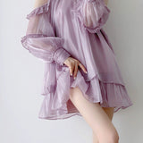 Off-shoulder halter neck dress with pearl decoration - liwisi