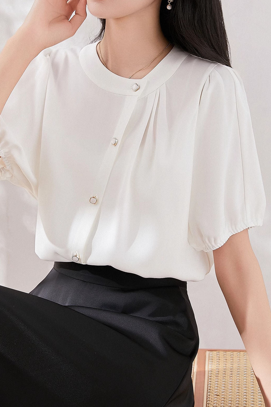 Minimalist asymmetric design shirt - liwisi