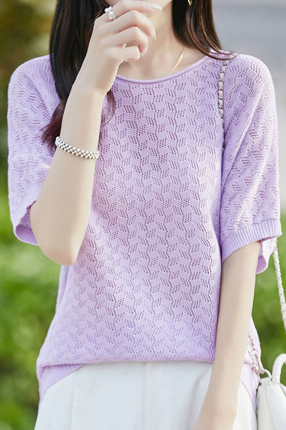 Loose-fitting versatile pure cotton short sleeve T-shirt - liwisi