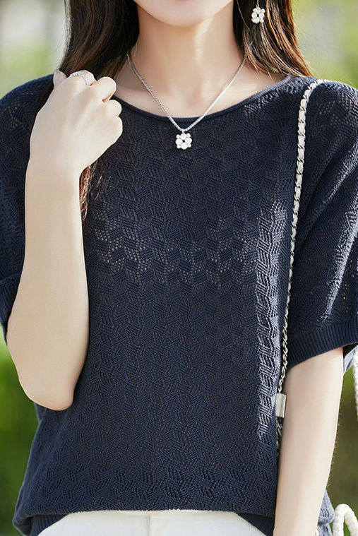 Loose-fitting versatile pure cotton short sleeve T-shirt - liwisi
