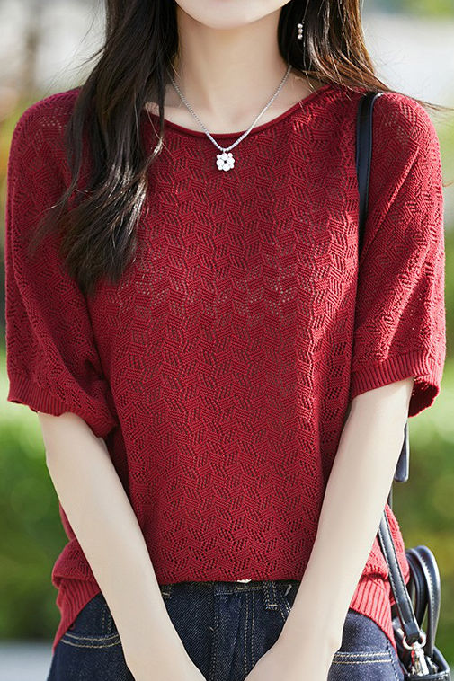 Loose-fitting versatile pure cotton short sleeve T-shirt - liwisi