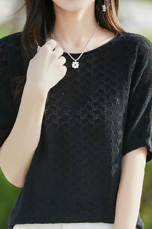 Loose-fitting versatile pure cotton short sleeve T-shirt - liwisi